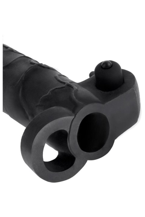FANTASY X-TENSIONS VIBRATING REAL FEEL 2 INCH EXTENSION BLACK TONGA