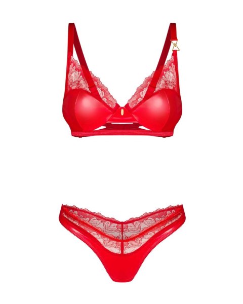 Komplet bielizny Obsessive Aliosa czerwony S/M Obsessive