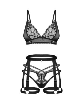 Komplet bielizny z uprzężą Blomentis Obsessive czarny M/L Obsessive