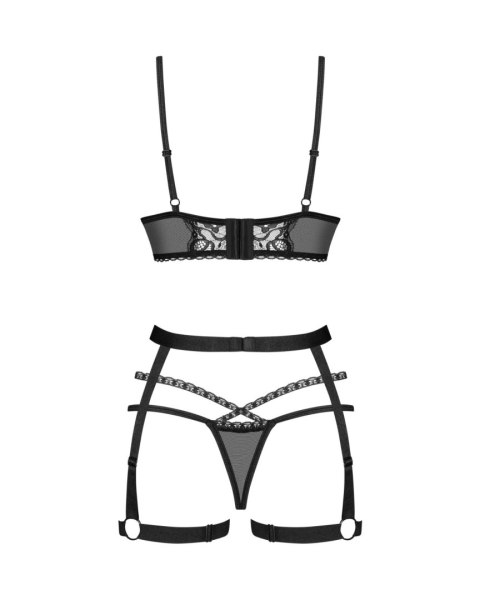 Komplet bielizny z uprzężą Blomentis Obsessive czarny M/L Obsessive