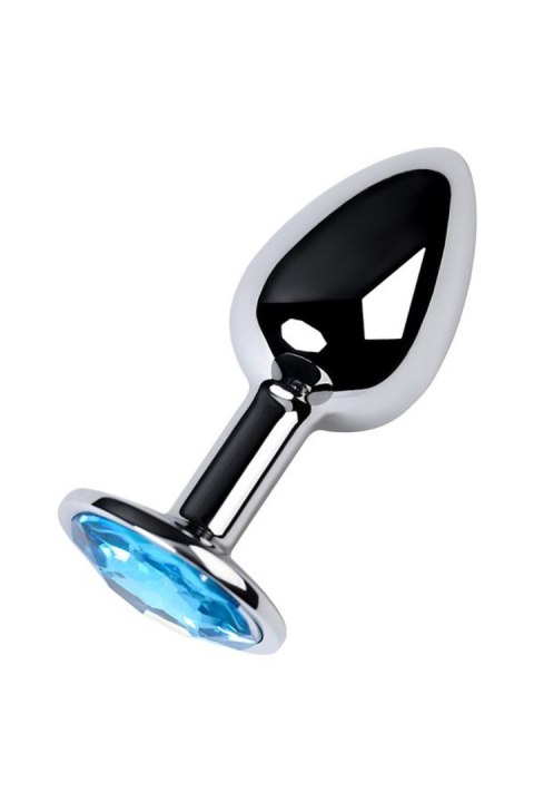 Silver anal plug TOYFA Metal,with a Topaz color gem TOYFA - Boys of Toys Sp. z o.o. (dystrybutor)