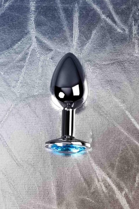 Silver anal plug TOYFA Metal,with a Topaz color gem TOYFA - Boys of Toys Sp. z o.o. (dystrybutor)
