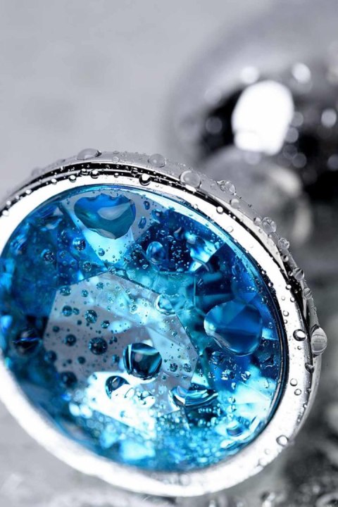 Silver anal plug TOYFA Metal,with a Topaz color gem TOYFA - Boys of Toys Sp. z o.o. (dystrybutor)