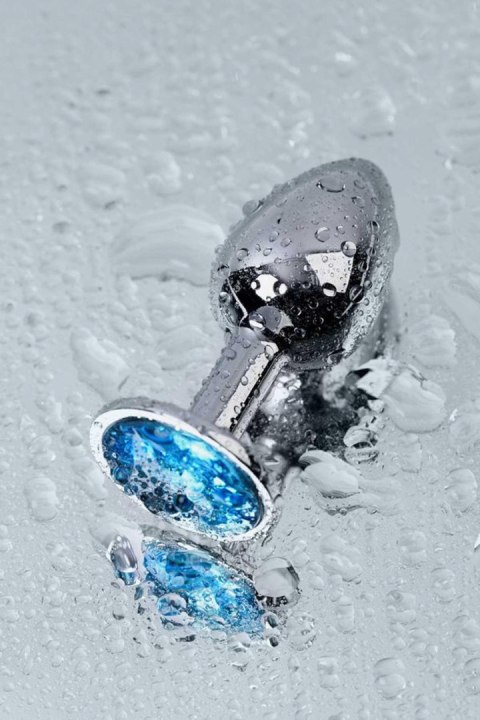 Silver anal plug TOYFA Metal,with a Topaz color gem TOYFA - Boys of Toys Sp. z o.o. (dystrybutor)