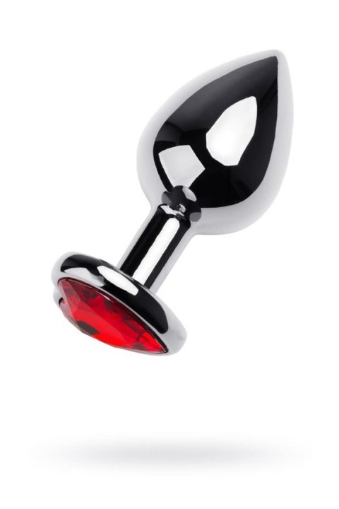 Silver anal plug TOYFA Metal with red heart-shaped gem TOYFA - Boys of Toys Sp. z o.o. (dystrybutor)