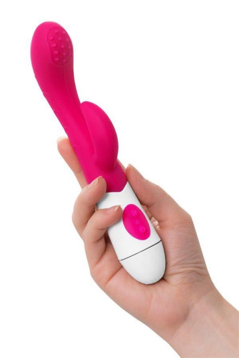 A-TOYS, Vibrator Nessy with Clitoral Stimulator, Silicone, Pink, 20 cm, 10 speeds, 2xAAA TOYFA - Boys of Toys Sp. z o.o. (dystrybutor)