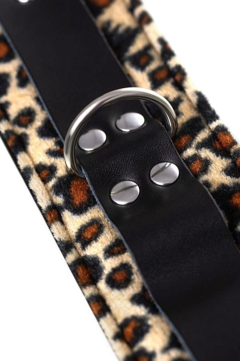 Anonymo handcuffs, PU leather, print, 19.5 cm Toyfa