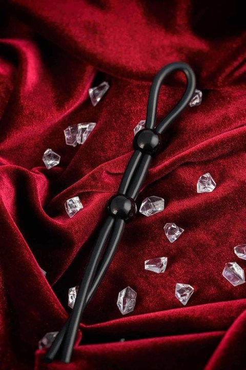 Lasso on the penis A-toys by TOYFA with two beads, silicone, black, 19.5 cm TOYFA - Boys of Toys Sp. z o.o. (dystrybutor)