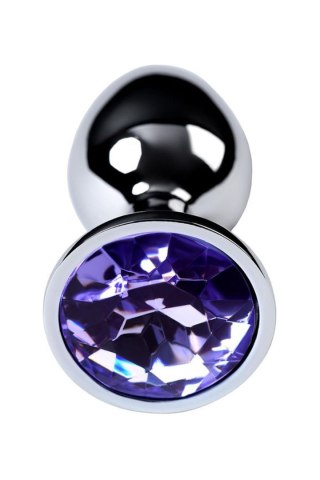 Silver anal plug with gem, blue Metal by TOYFA