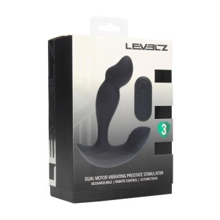 Dual Motor Remote Control Dual Motor Vibrating Liquid Silicone Prostate Stimulator - Black SHOTS