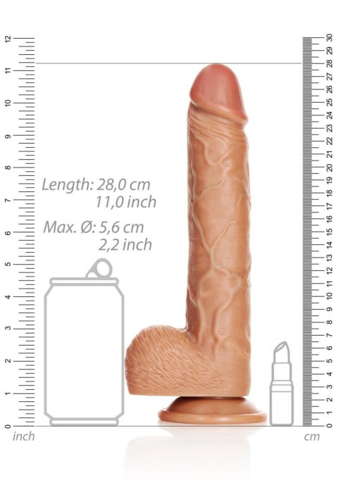 Dildo realistyczne RealRock z moszną i przyssawką 25,5 cm RealRock