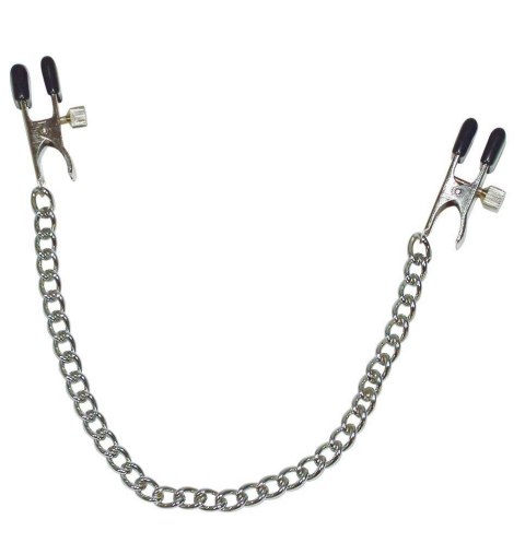 Klipsy na sutki z łańcuchem Fetish Collection 30 cm metalowe Fetish Collection