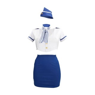 Stewardess Costume - S/M - Blue/White S-Line