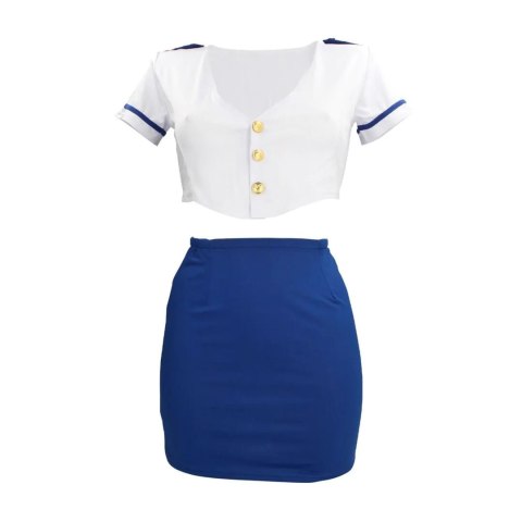 Stewardess Costume - S/M - Blue/White S-Line