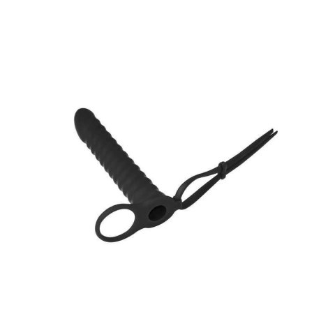 Strap on wibrujący Pure Passion Rori silikonowy czarny 16 cm Lola Games