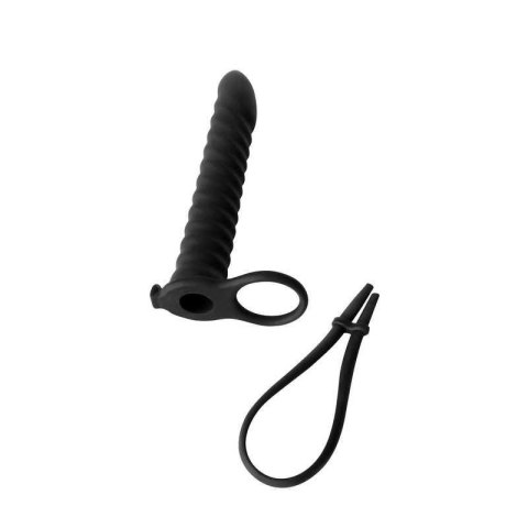 Strap on wibrujący Pure Passion Rori silikonowy czarny 16 cm Lola Games