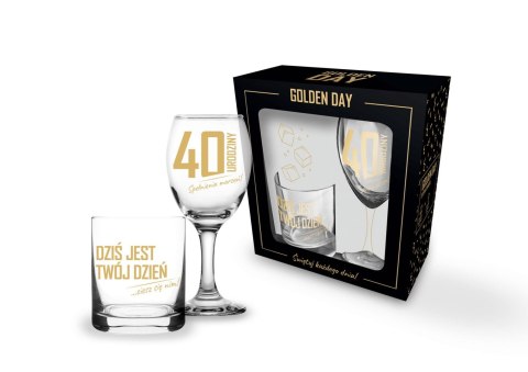 GOLDEN DAY - Zestaw szklanka i kieliszek - 40 House of Mugs
