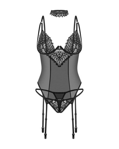 Gorset i stringi Donarella Obsessive czarny XS/S Obsessive