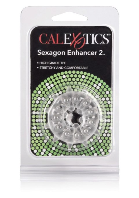 Pierścień erekcyjny Sexagon Enhancer 2 Calexotics przezroczysty 4 cm CalExotics