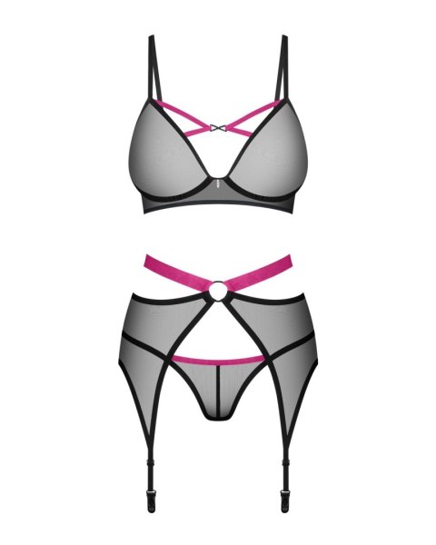 Komplet bielizny Obsessive Novenes czarny M/L Obsessive