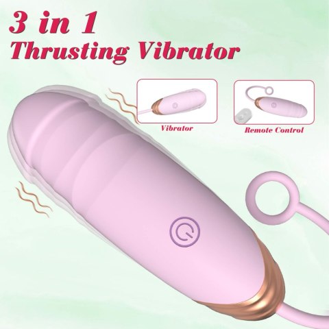 Vibrating Silicone Love EGG USB 7 vibration and thrust functions / Remote control Pink Boys of Toys Sp. z o.o.