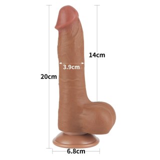 8'' Sliding Skin Dual Layer Dong Brown LoveToy - Boys of Toys Sp. z o.o. (dystrybutor)