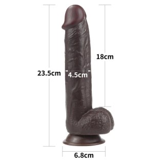9.0'' Sliding Skin Dual Layer Dong - Black Lovetoy