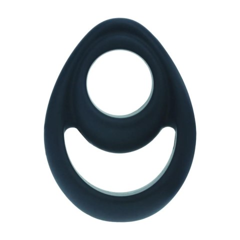Double Ergo Silicone Cockring - Black SHOTS