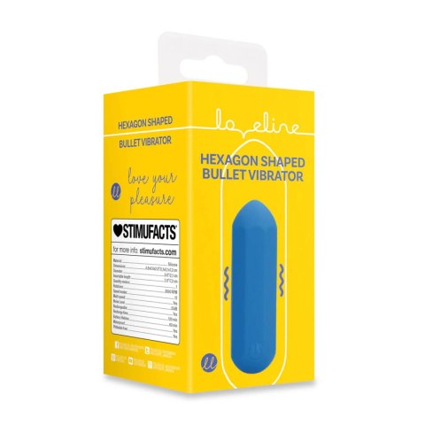 Wibrator silikonowy heksagonalny Loveline niebieski 7,2 cm Loveline