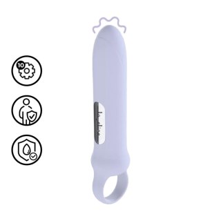Wibrator z silikonową pętlą Loveline lawendowy 12,6 cm Loveline
