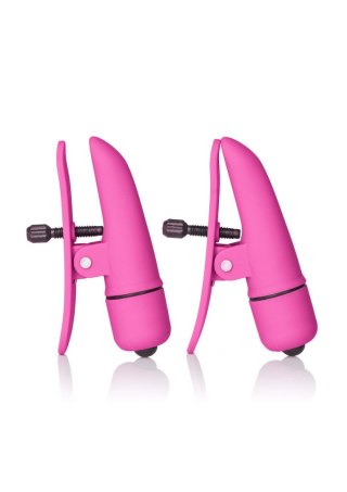 Wibrujące klamry na sutki Nipplettes Calexotics różowe 7 cm CalExotics