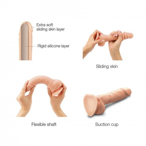 Dildo realistyczne Strap on me sliding skin waniliowy XL Strap-on-me