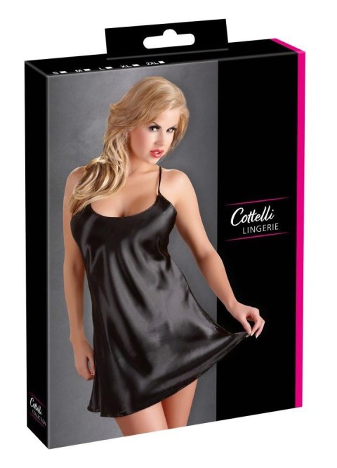 Koszulka nocna satynowa Cottelli LINGERIE czarna S Cottelli LINGERIE
