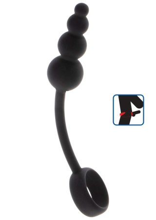 Anal Snake Plug & Penis Ring Black SCALA