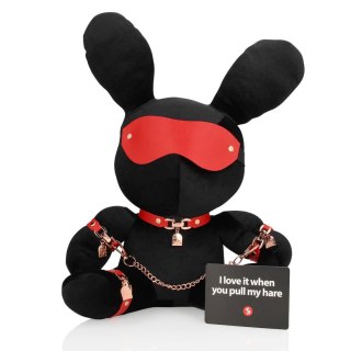 Królik bondage pluszowy S-Line welwetowy duży czarny S-Line