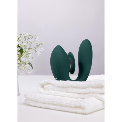 Twitch 3 - Rechargeable Vibrator & Suction - Silicone - 10 Speed - Forest Green SHOTS