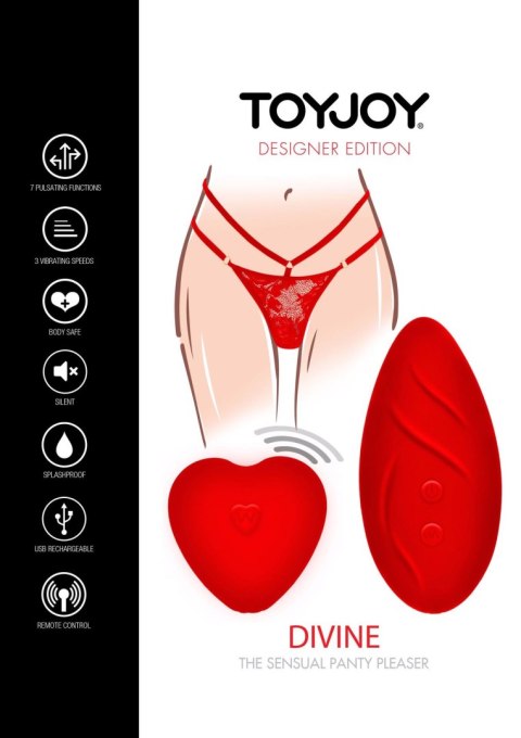Wibrator do majtek ToyJoy Divine czerwony pilot USB TOYJOY