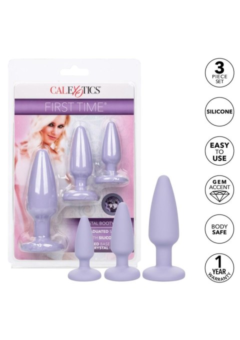Zestaw korków analnych Crystal Booty Calexotics fioletowy CalExotics