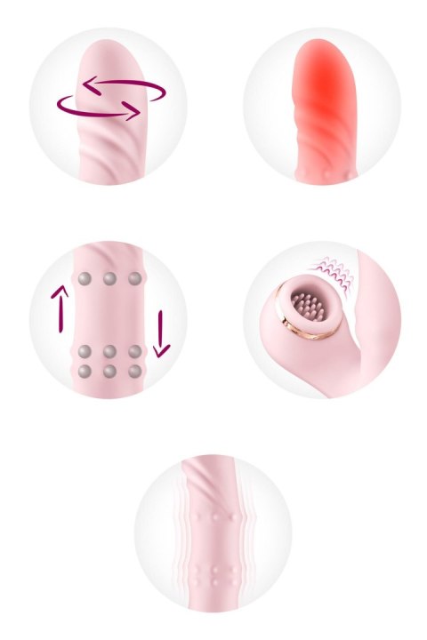 Wibrator króliczek Classy 5w1 Yoba pudrowy róż USB Yoba