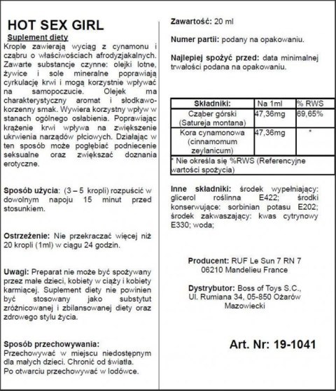 Supl.diety-HOT SEX GIRL 20ML Boss of toys