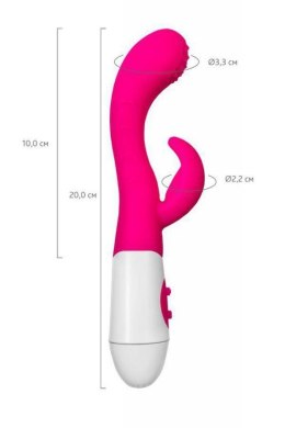 A-TOYS, Vibrator Nessy with Clitoral Stimulator, Silicone, Pink, 20 cm, 10 speeds, 2xAAA Boss of toys