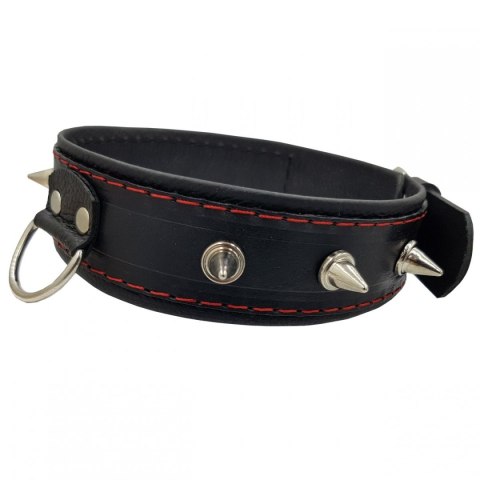 Obroża damska z ćwiekami skóra naturalna LoveStim