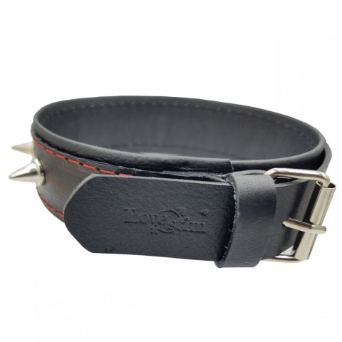 Obroża damska z ćwiekami skóra naturalna LoveStim