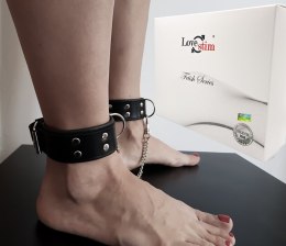 Regulowane kajdanki damskie na nogi skóra naturalna LoveStim