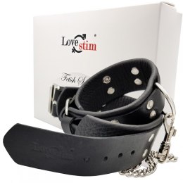Skórzane kajdanki męskie na ręce z regulacją LoveStim
