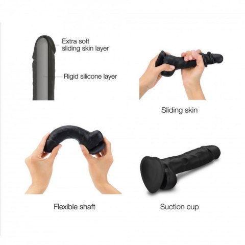SLIDING SKIN REALISTIC DILDO BLACK S Boss of toys