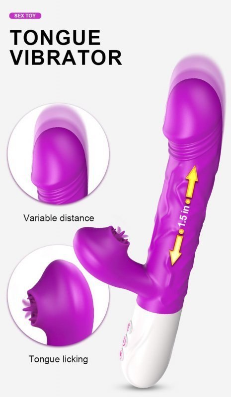 Wibrator- SiliconeTongue Vibrator, USB 10 Function Boss of toys