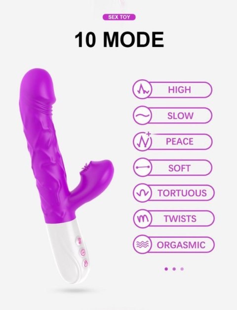 Wibrator- SiliconeTongue Vibrator, USB 10 Function Boss of toys