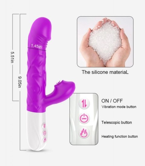 Wibrator- SiliconeTongue Vibrator, USB 10 Function Boss of toys