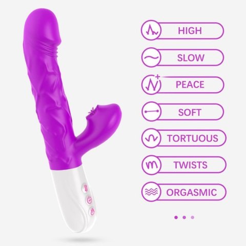 Wibrator- SiliconeTongue Vibrator, USB 10 Function Boss of toys